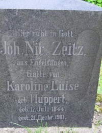 Grabstein von Johann Nikolaus Zeitz