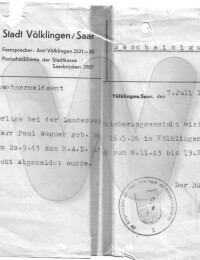 Bescheinigung R.A.D u.Wehrmacht Peter Paul Wagner