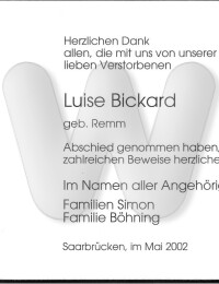 Danksagung Luise Bickard