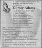 Sterbeanzeige Günther Adams